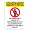 Signmission OSHA Security Sign, 10" Height, Rigid Plastic, No Admittance Except, Portrait OS-SN-P-710-V-11714 - alternate 1